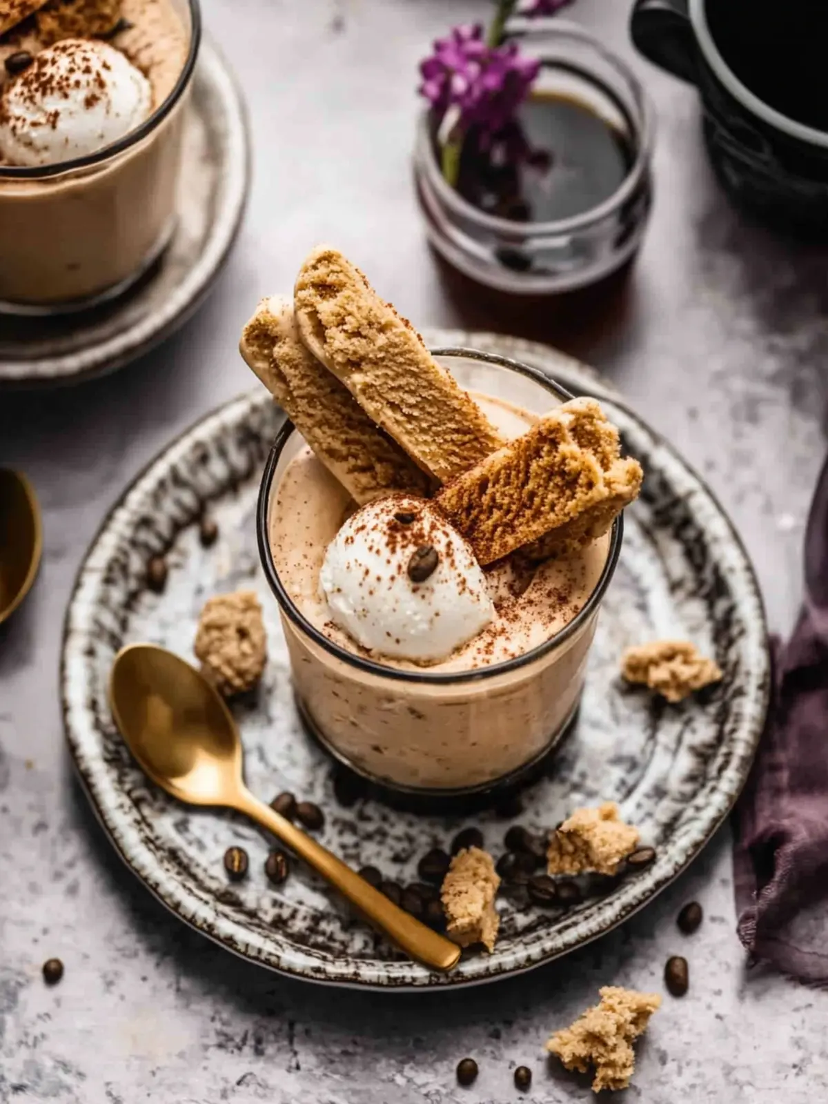 Iced Coffee Ice Cream with Brown Sugar Syrup