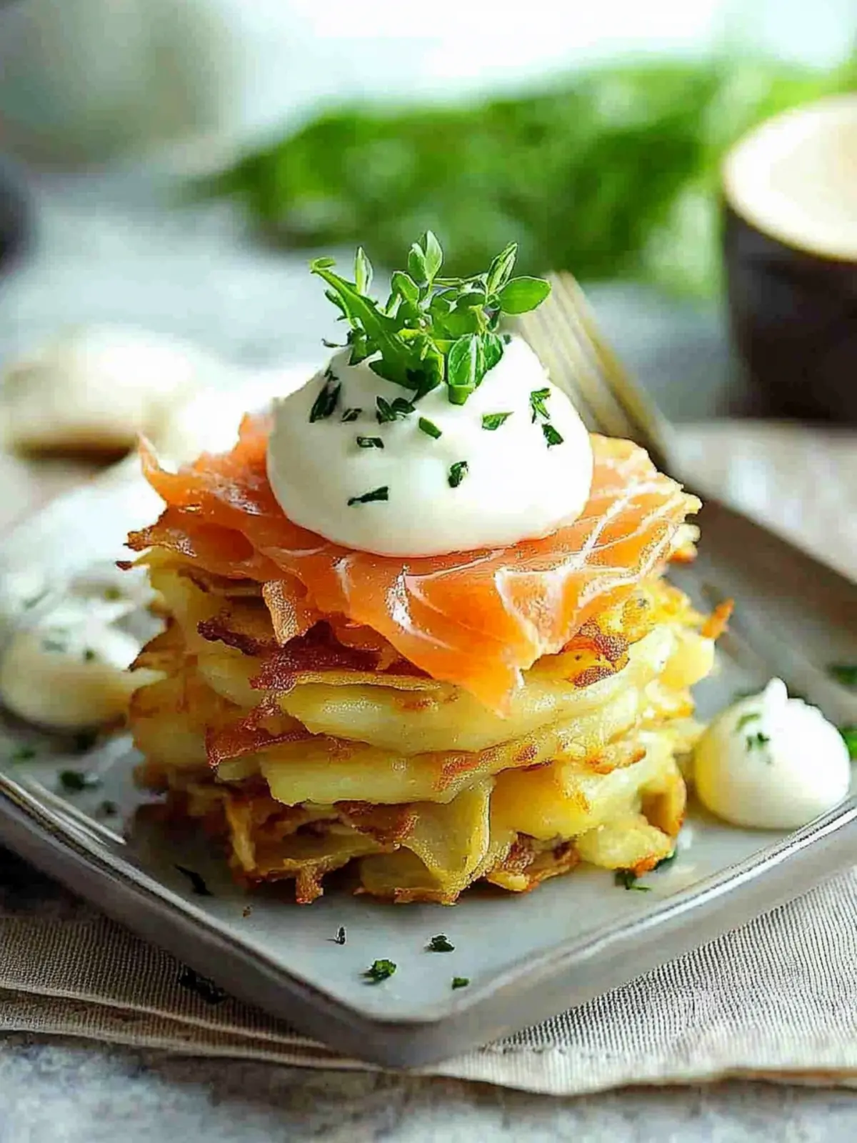 Indulgent Smoked Salmon Potato Rosti Stack for Guilt-Free Brunch 5 Smoked Salmon Potato Rosti Stack