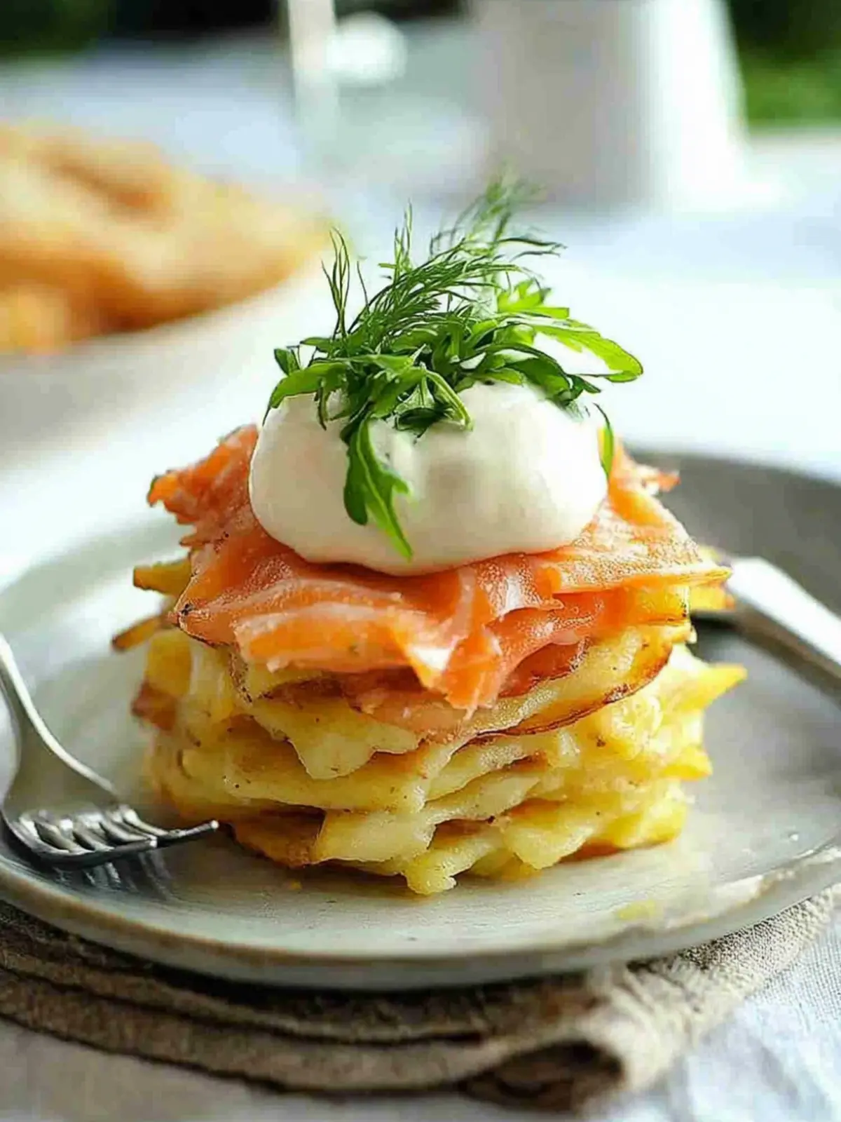 Indulgent Smoked Salmon Potato Rosti Stack for Guilt-Free Brunch 2 Smoked Salmon Potato Rosti Stack