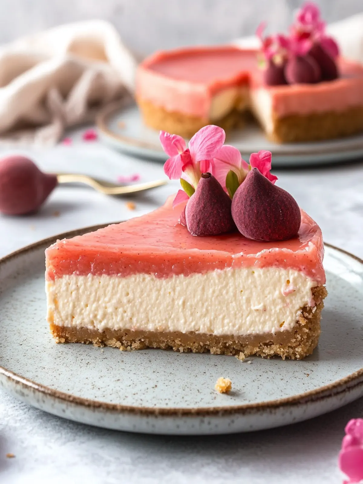 Delight in Creamy Guava Cheesecake with Sweet Compote 2 Guava Cheesecake