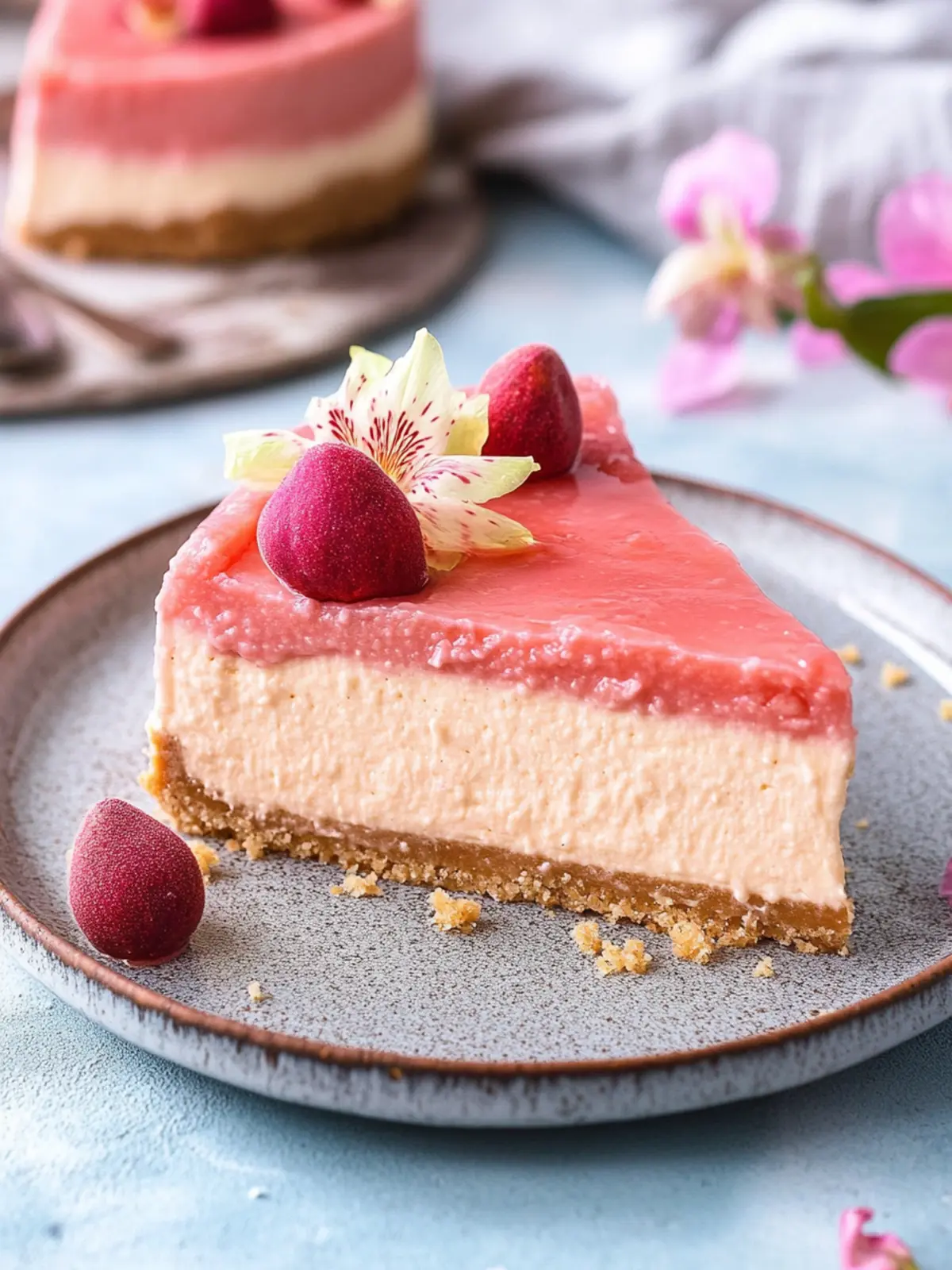 Delight in Creamy Guava Cheesecake with Sweet Compote 4 Guava Cheesecake