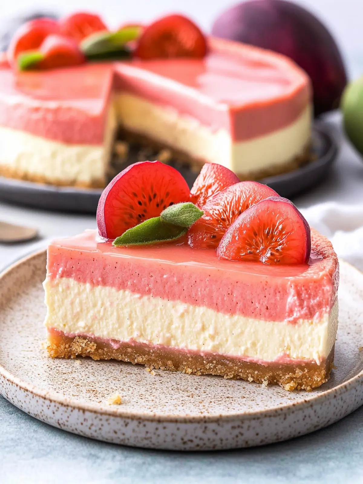 Delight in Creamy Guava Cheesecake with Sweet Compote 5 Guava Cheesecake