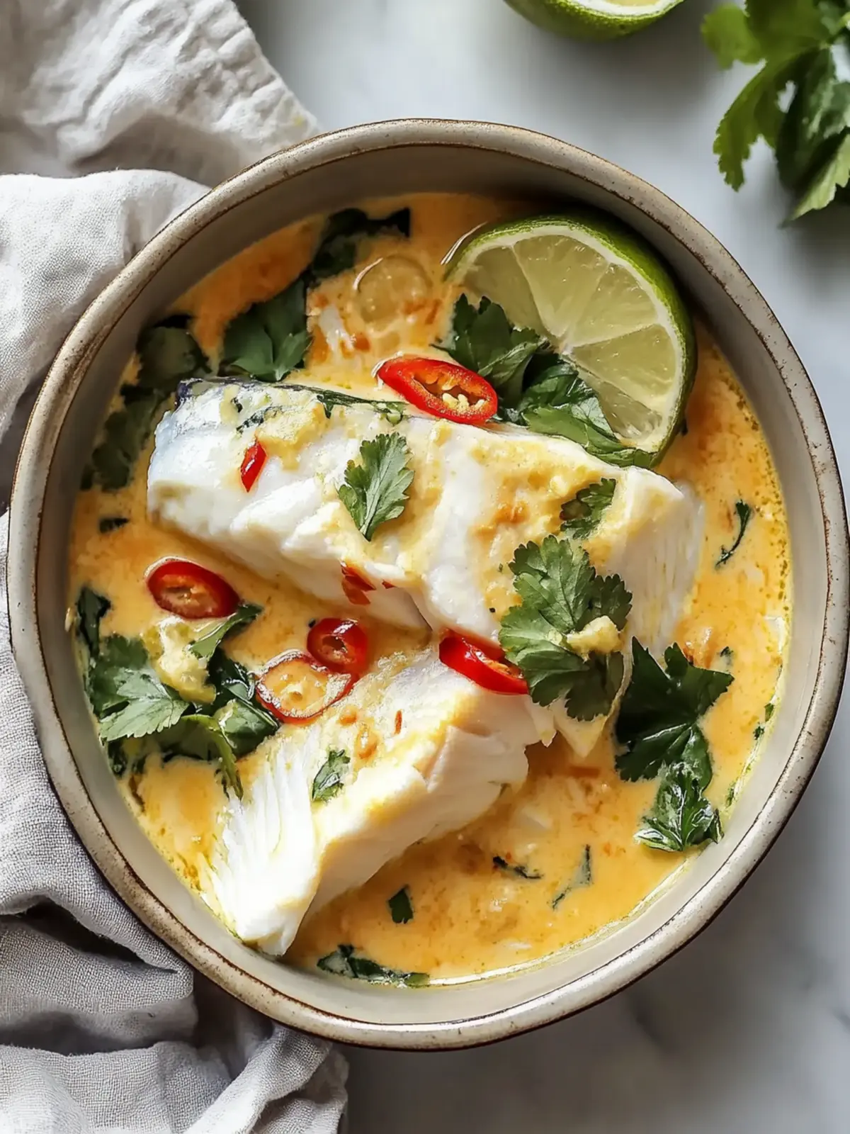 Delicious Thai-Inspired Coconut Poached Fish in 30 Minutes