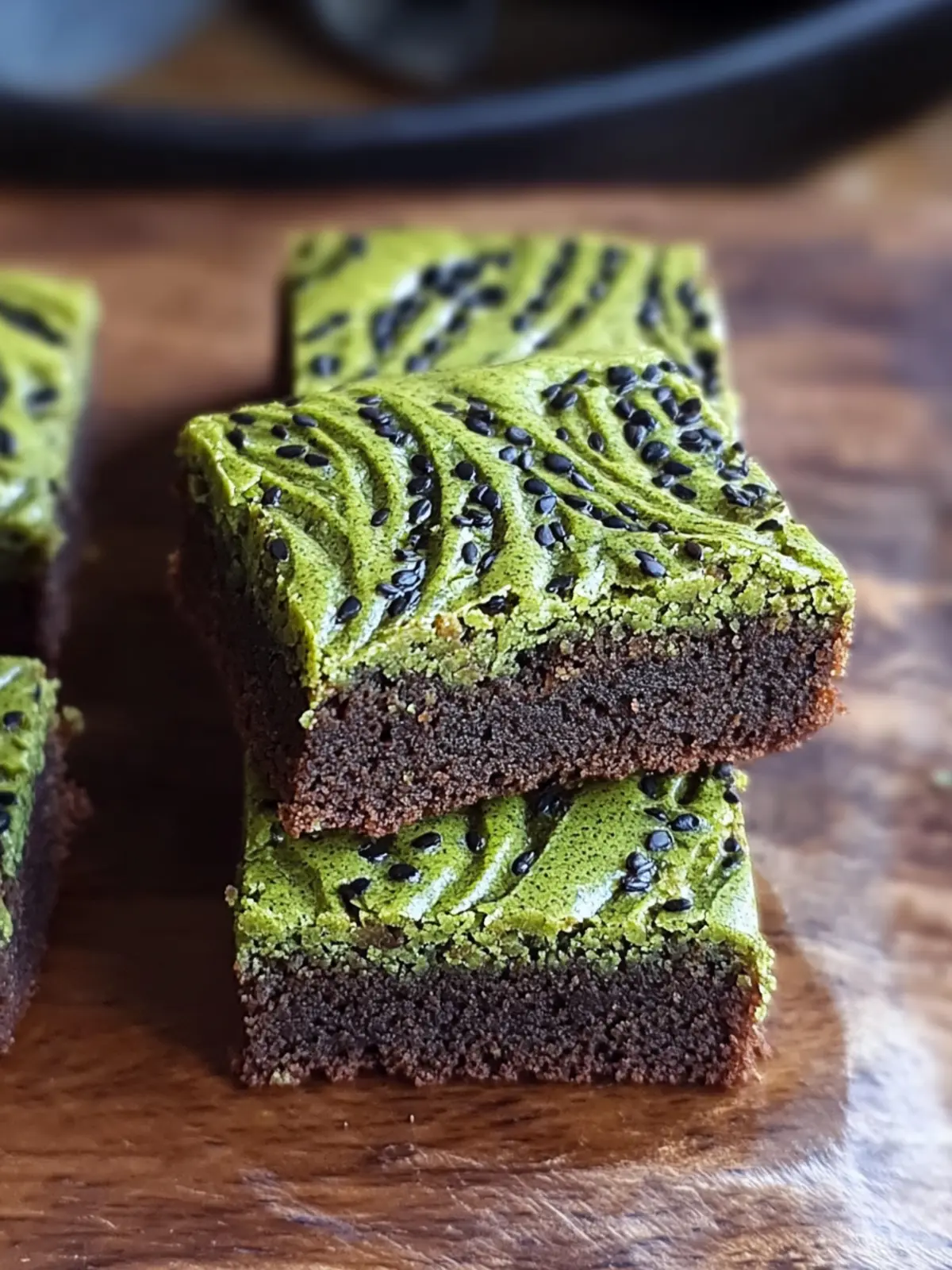 Chewy Black Sesame Matcha Brownies: Irresistibly Nutty Delights 3 Chewy Black Sesame Matcha Brownies
