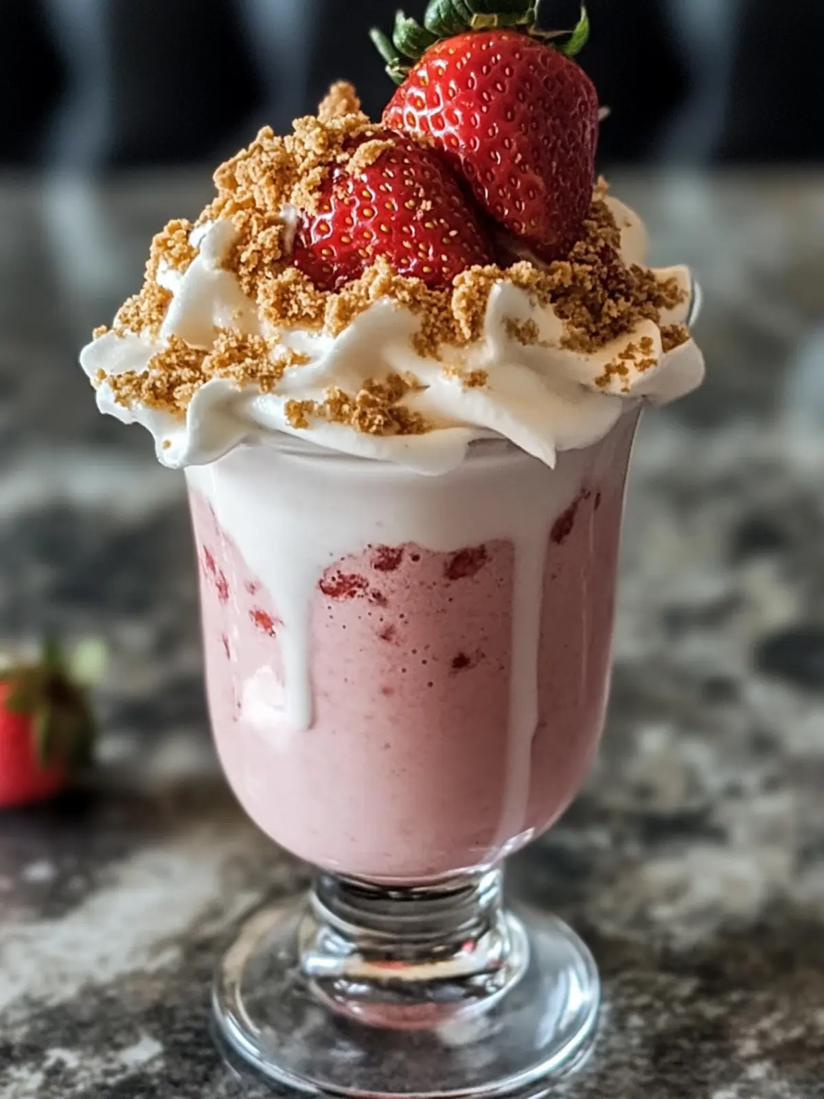 Creamy Strawberry Cheesecake Milkshake - A 3-Ingredient Dream! 2 Strawberry Cheesecake Milkshake