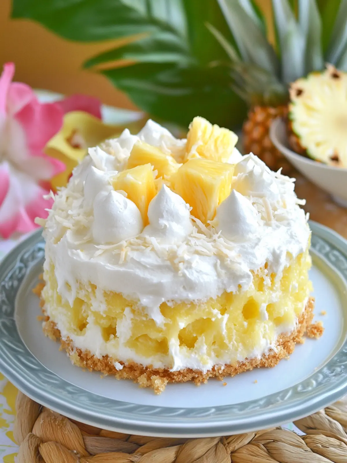 Pineapple Coconut Poke Cake