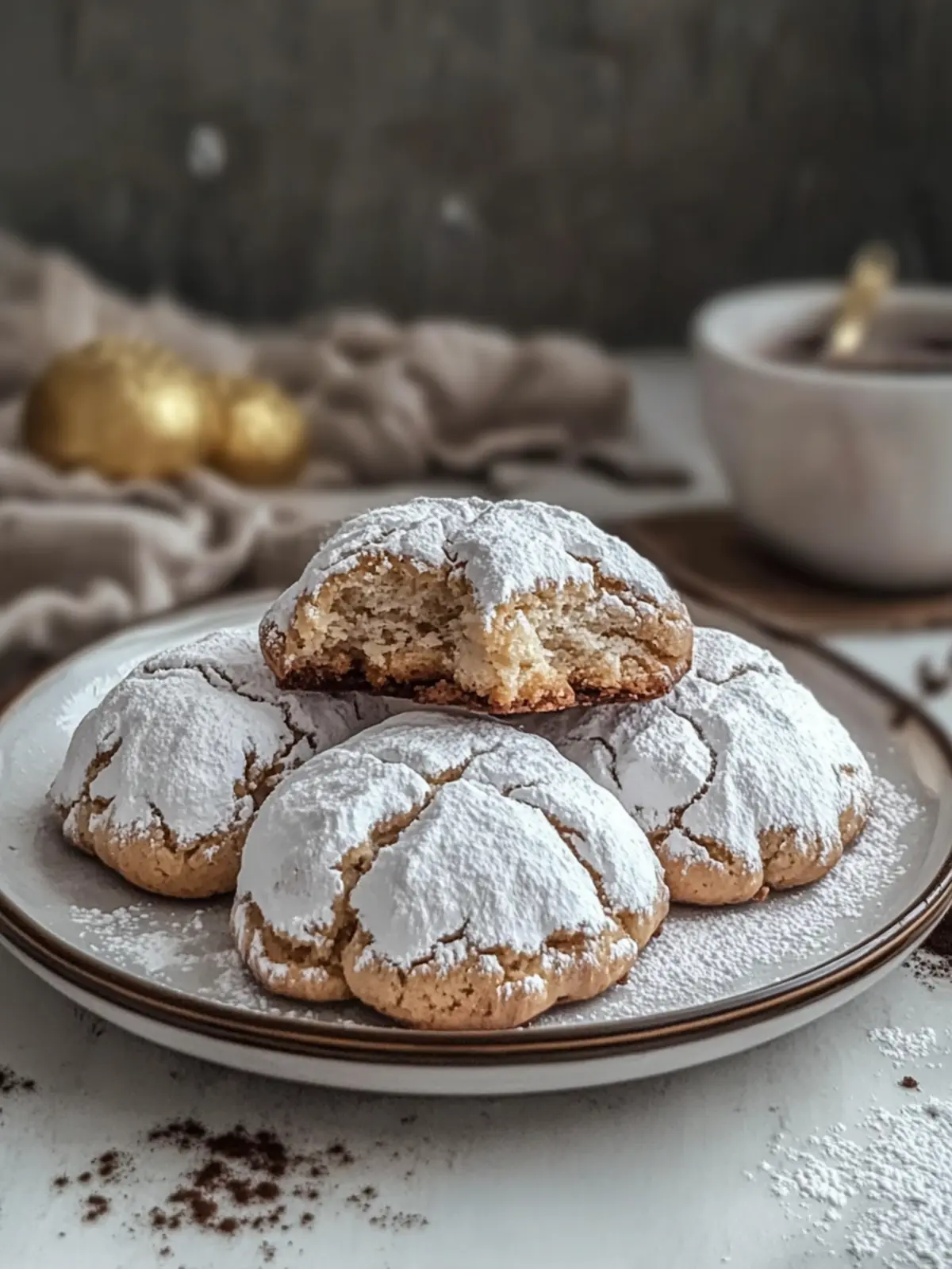 Tiramisu Crinkle Cookies