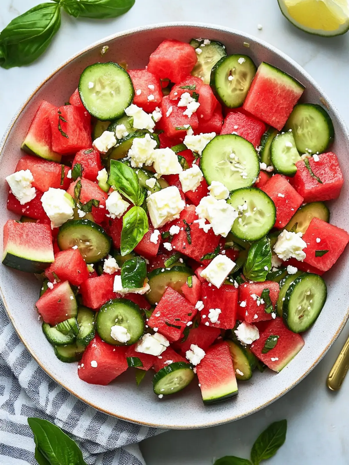 Watermelon Cucumber Salad with Feta