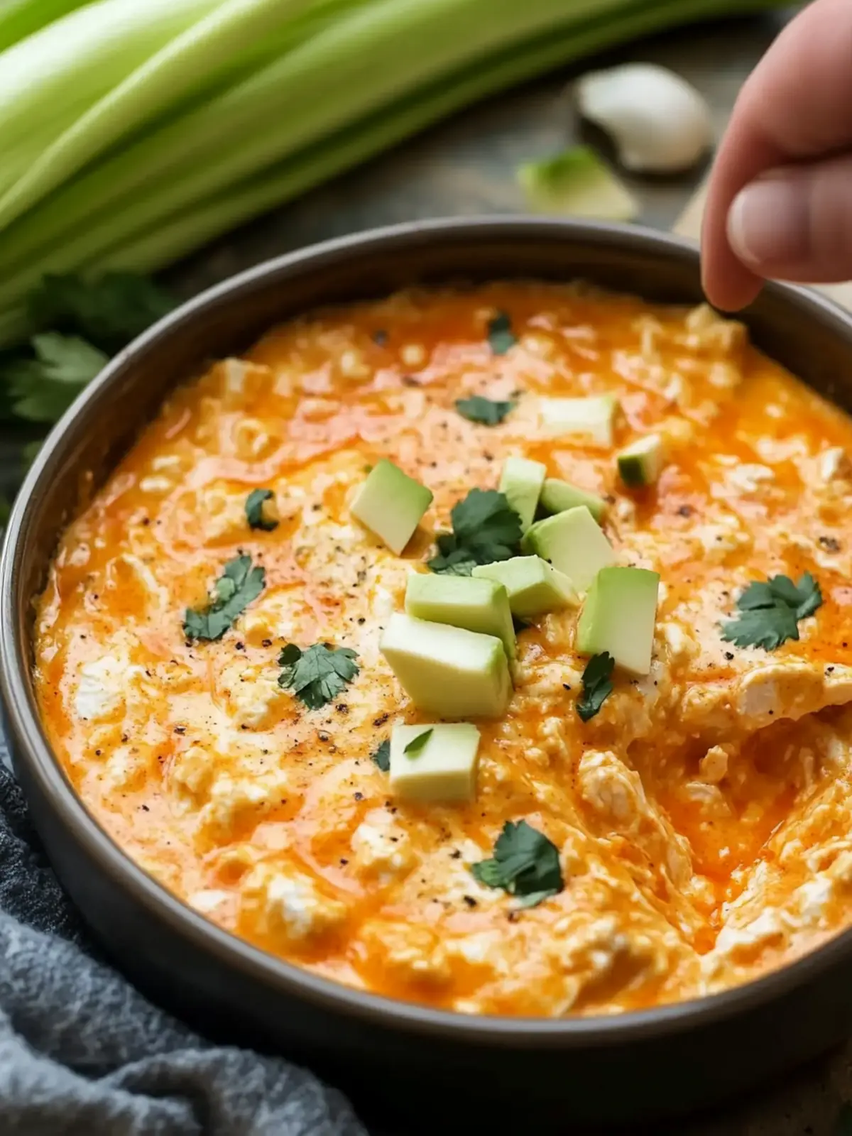 Cottage Cheese Buffalo Chicken Dip