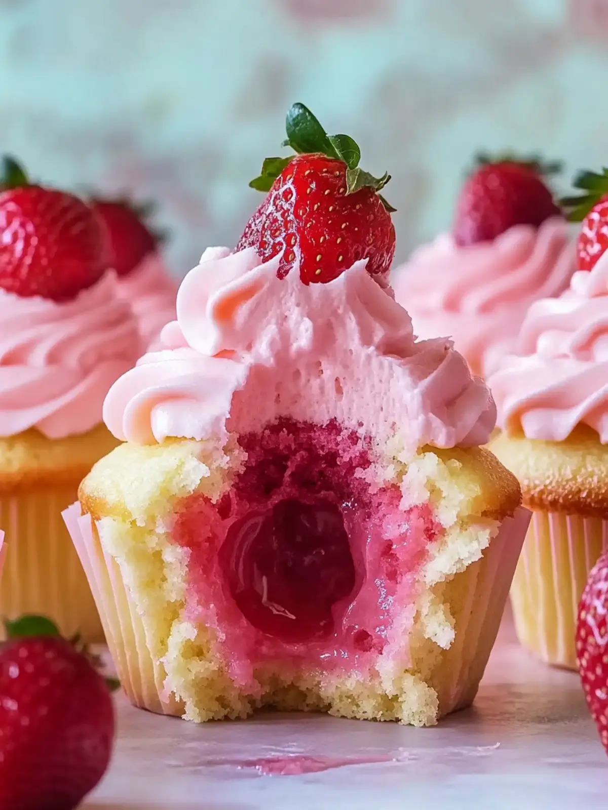 Strawberry Milkshake Cupcakes