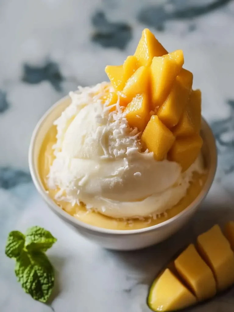 Mango Coconut Frozen Yogurt